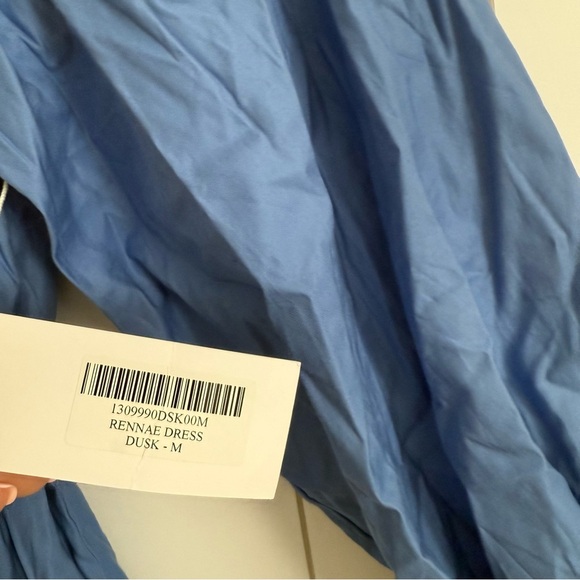 Reformation Rennae Puff Sleeve Mini Dress Dusk Blue - Picture 4 of 6